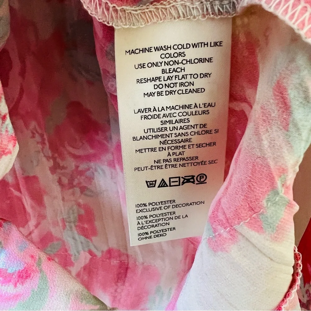Free People Bad at Love Printed  Blouse in ivory with Pink and Red Roses